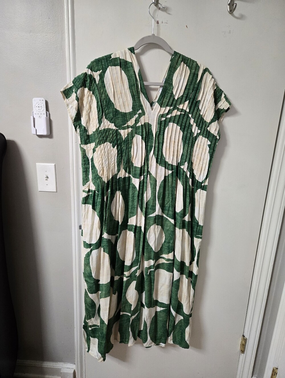 Chico's Green and Cream Circle-Print Maxi Dress